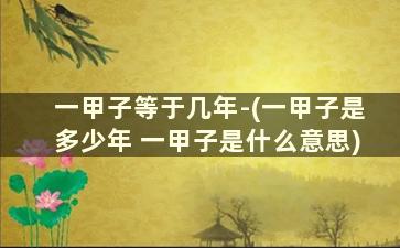 一甲子等于几年-(一甲子是多少年 一甲子是什么意思)